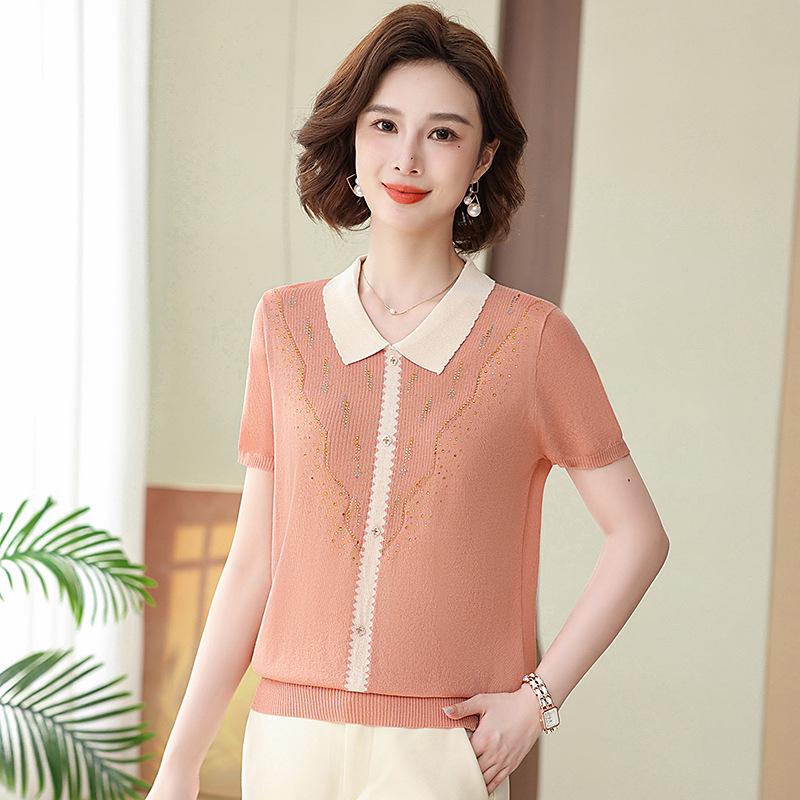 Mom s Summer Silk Knit Blouse - Mulberry Silk, High-End Fashion, Middle-Aged & Elderly, Loose Fit, Lapel Design. 5XL (150-165 jin) оранжевый/розовый
Mom s Summer Silk Knit Blouse - Mulberry Silk, High-End Fashion, Middle-Aged & Elderly, Loose Fit, Lapel Design. 5XL (150-165 jin) оранжевый/розовый