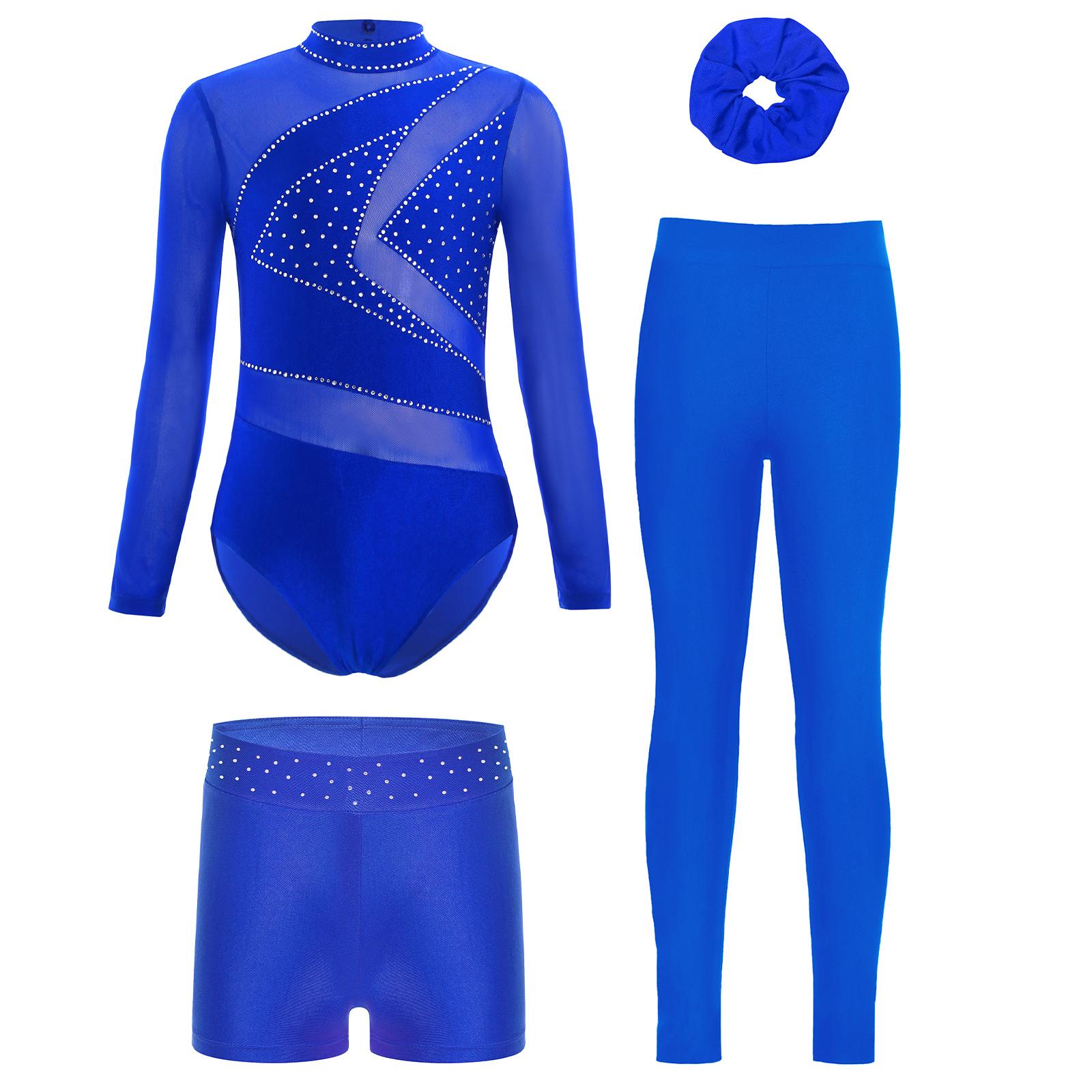 Girls Figure Skating Costume Mesh Long Sleeve Cutout Back Sparkly Rhinestone Leotard Shorts Leggings Hairband 5-6 Years синій
Girls Figure Skating Costume Mesh Long Sleeve Cutout Back Sparkly Rhinestone Leotard Shorts Leggings Hairband 5-6 Years синій