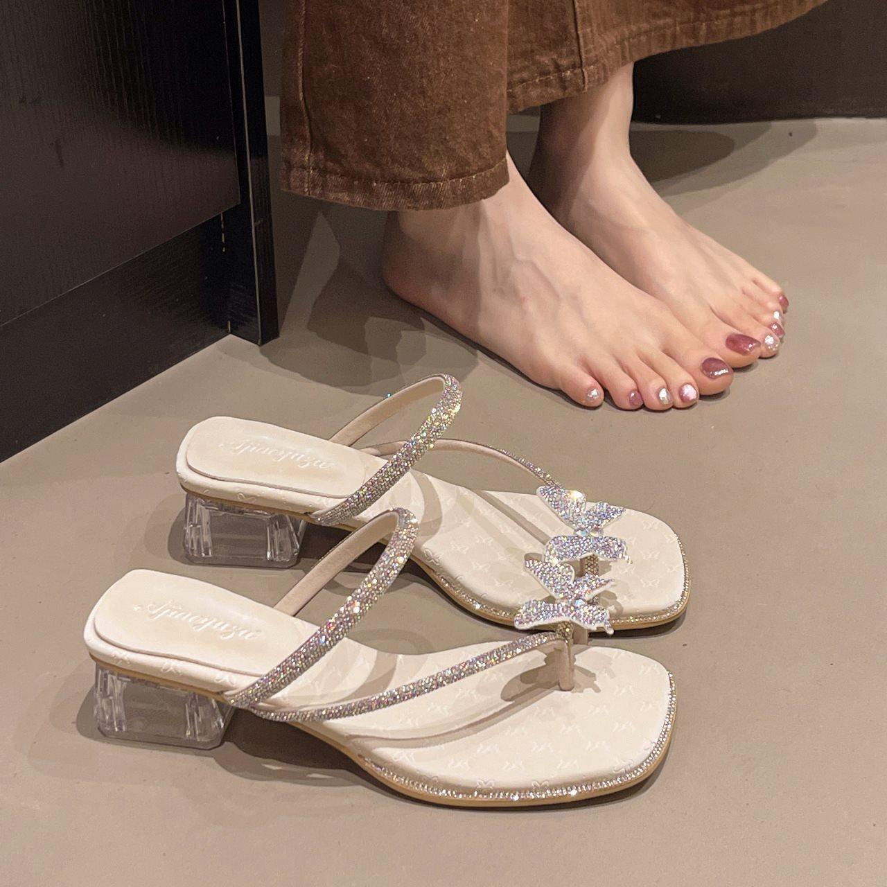 New slippers female summer wear French butterfly fairy rhinestone 2025 wind with cool slippers skirt cover beautiful toes 40
New slippers female summer wear French butterfly fairy rhinestone 2025 wind with cool slippers skirt cover beautiful toes 40