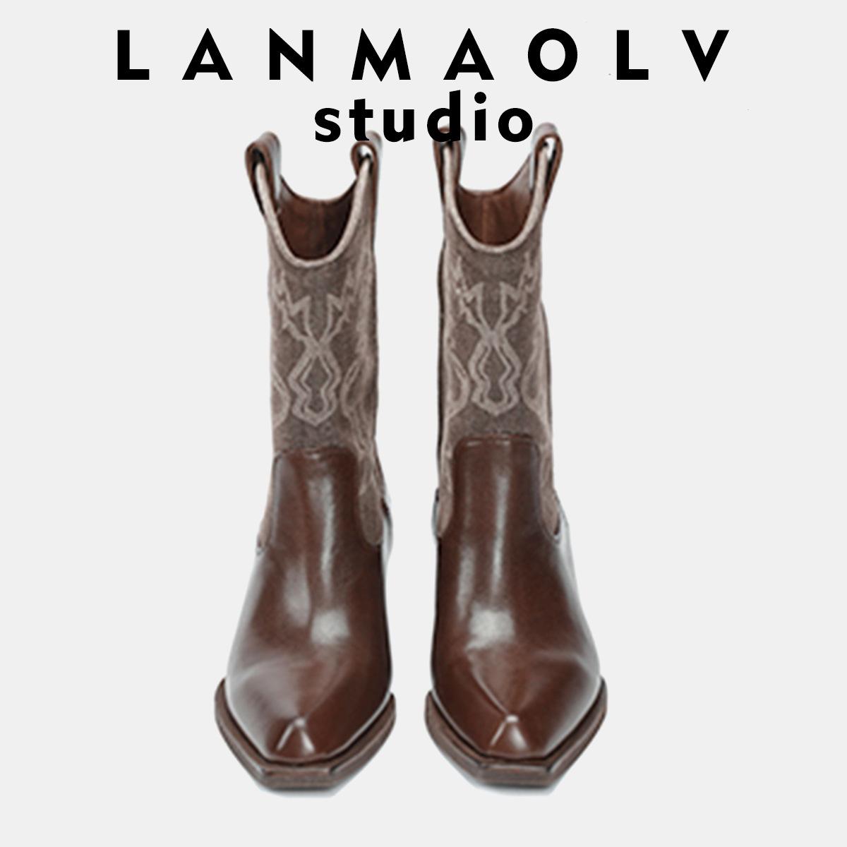 Cowhide version~ 2025 genuine leather retro V-mouth small square head western cowboy boots retro short boots embroidered pointed middle boots 35
Cowhide version~ 2025 genuine leather retro V-mouth small square head western cowboy boots retro short boots embroidered pointed middle boots 35