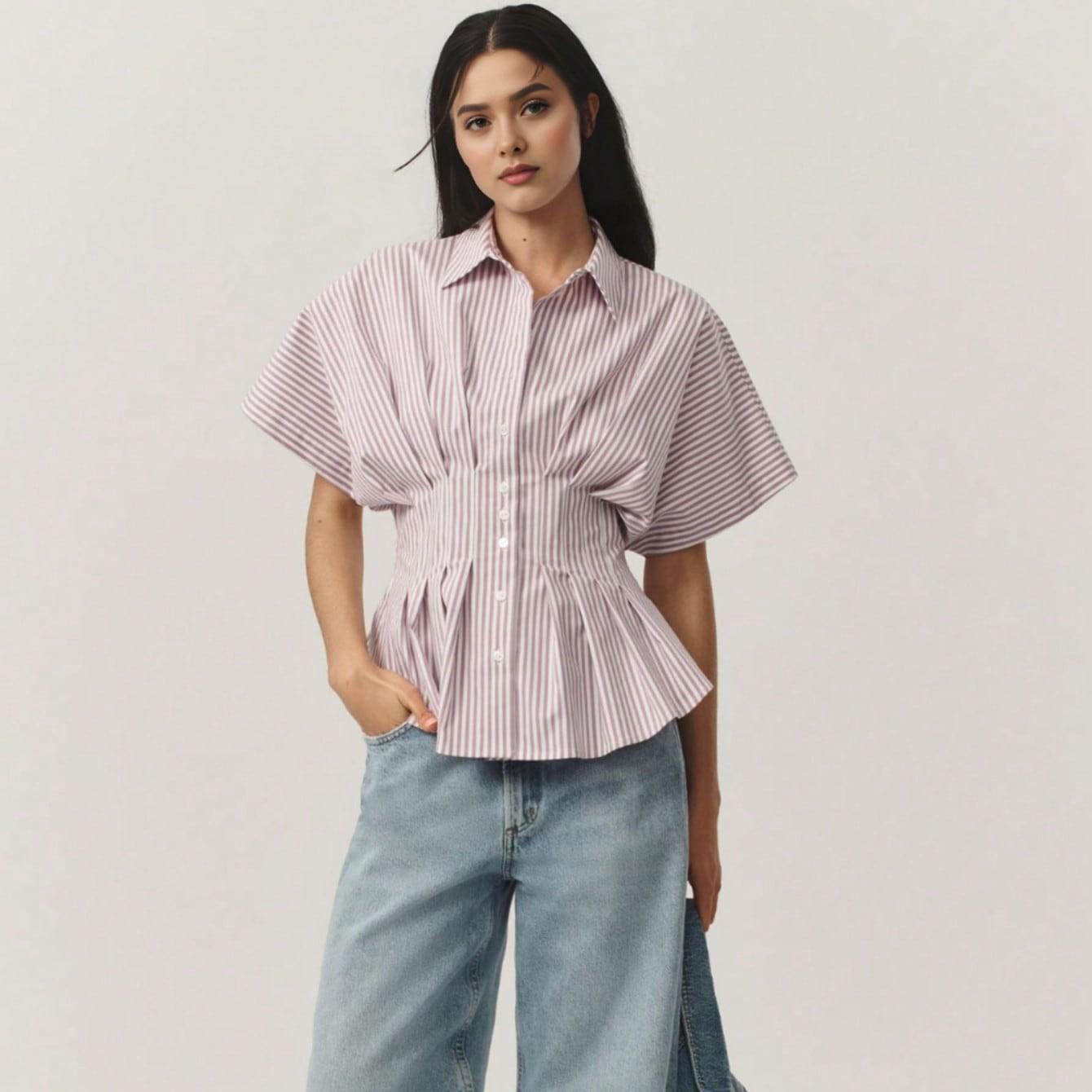 Women s Blue Striped Short Sleeve Shirt Ruffled Front Hem Casual Tops XL червоний
Women s Blue Striped Short Sleeve Shirt Ruffled Front Hem Casual Tops XL червоний