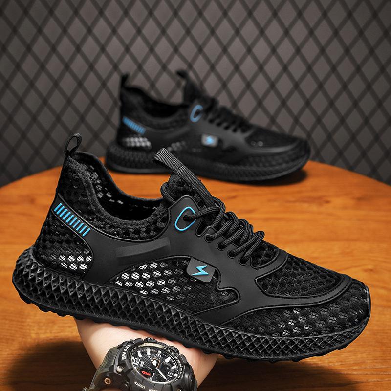 Кросівки чоловічі 2024 літо нові сітчасті дихаючі літаючі ткані кросівки модні універсальні порожнисті повсякденні туфлі 44 чорний
Кросівки чоловічі 2024 літо нові сітчасті дихаючі літаючі ткані кросівки модні універсальні порожнисті повсякденні туфлі 44 чорний