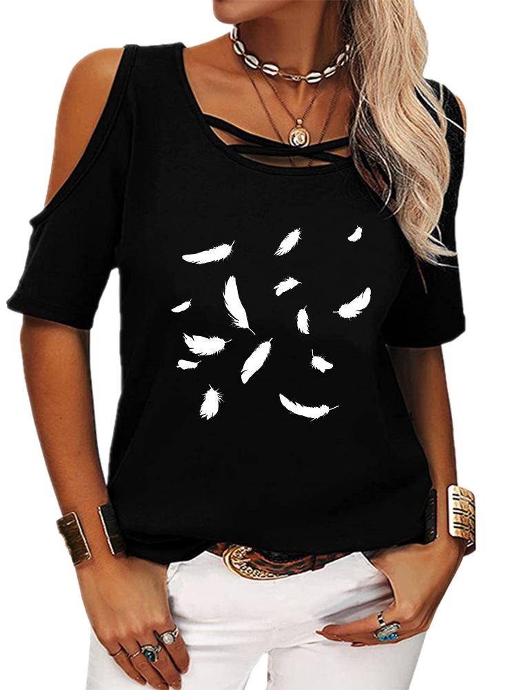Women Fashion Short Sleeve Shirt Summer Casual Round Neck T-shirt Ladies Print Off Shoulder Top 5Xl чорний
Women Fashion Short Sleeve Shirt Summer Casual Round Neck T-shirt Ladies Print Off Shoulder Top 5Xl чорний
