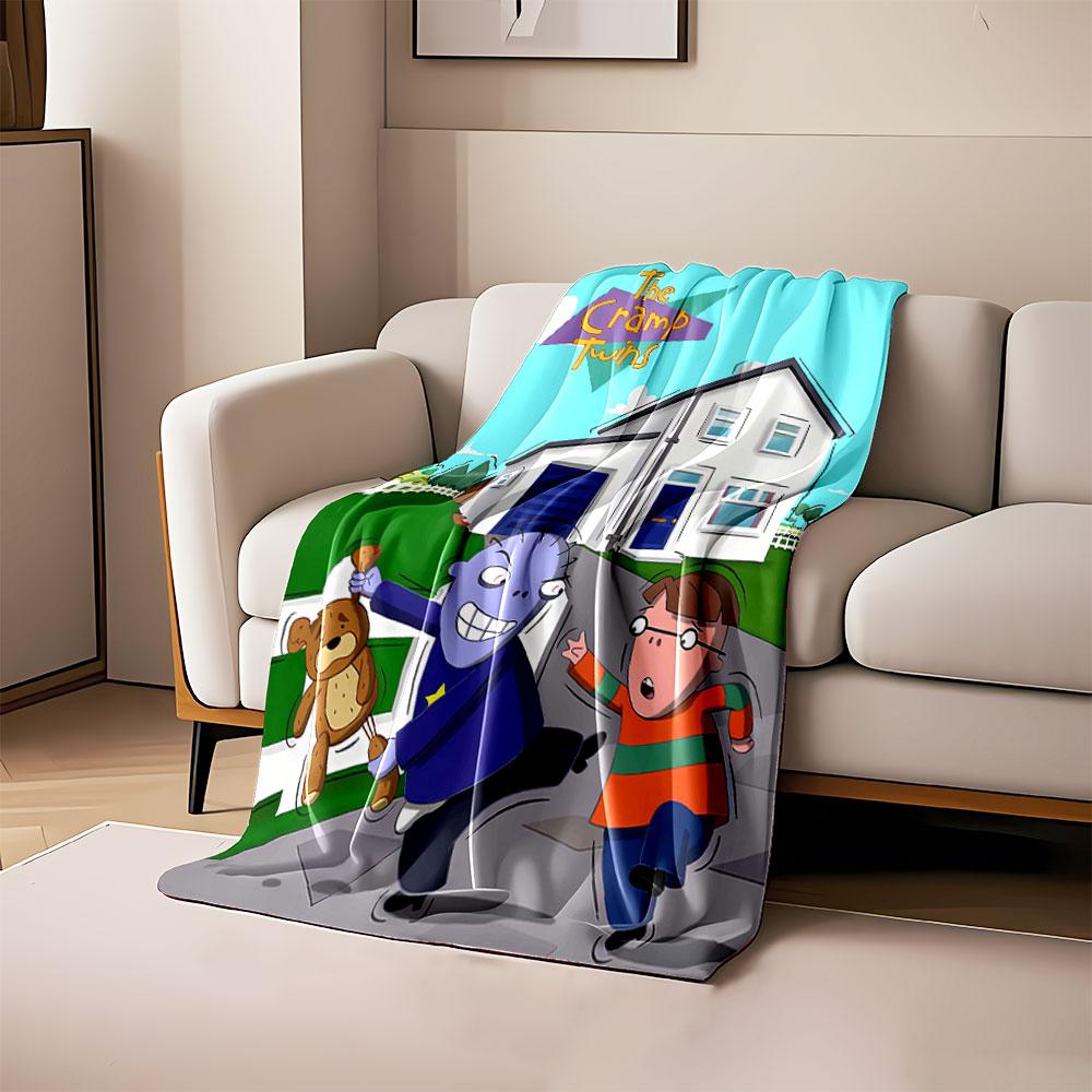 Two characters in conflict outside a house, one holding a teddy bear. for all seasons blanket lunch break throw gift 80cm x 120cm
Two characters in conflict outside a house, one holding a teddy bear. for all seasons blanket lunch break throw gift 80cm x 120cm