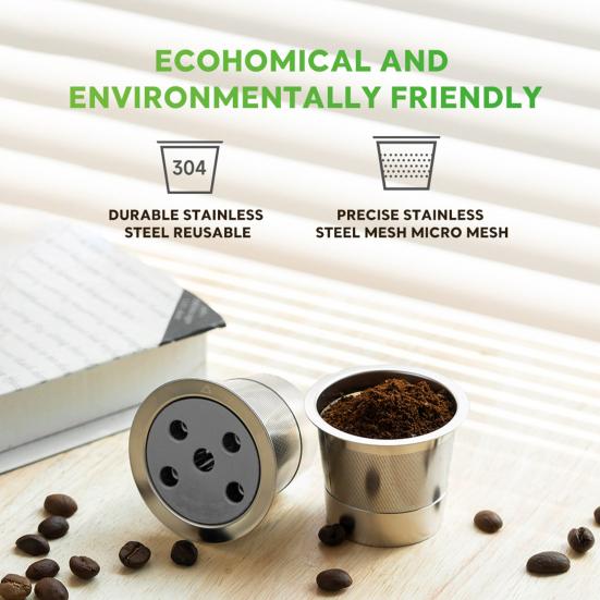 Многоразовые капсулы для кофе эспрессо для Keurig, заправляемые кофейные капсулы с ложкой-щеточкой, кофейные фильтры, инструмент для заправки кофейных капсул из нержавеющей стали A
Многоразовые капсулы для кофе эспрессо для Keurig, заправляемые кофейные капсулы с ложкой-щеточкой, кофейные фильтры, инструмент для заправки кофейных капсул из нержавеющей стали A