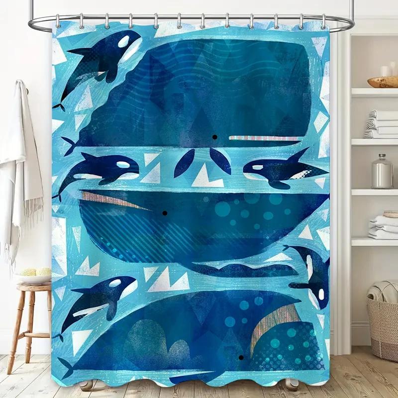 Blue Whale Bath Curtain With Modern Art Design Waterproof Shower Curtain For Bathroom Decor 6 Hooks Included W60H190(CM)-1 Pcs
Blue Whale Bath Curtain With Modern Art Design Waterproof Shower Curtain For Bathroom Decor 6 Hooks Included W60H190(CM)-1 Pcs