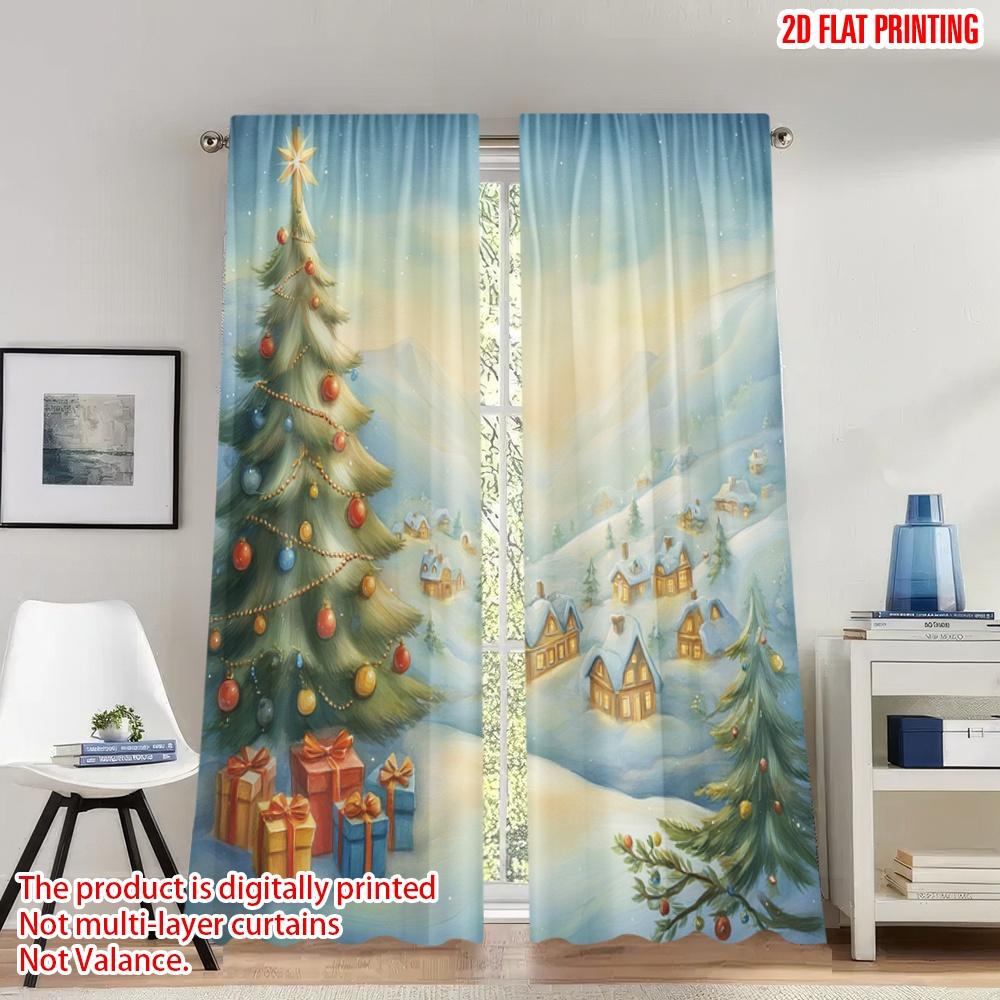 Set Of 2 Flat Printing Merry Christmas Curtains Village Snow Gifts Digital Printed Polyester Drapes Family Party Curtain W100*H70(CM)-Rod Pocket&2PCS
Set Of 2 Flat Printing Merry Christmas Curtains Village Snow Gifts Digital Printed Polyester Drapes Family Party Curtain W100*H70(CM)-Rod Pocket&2PCS