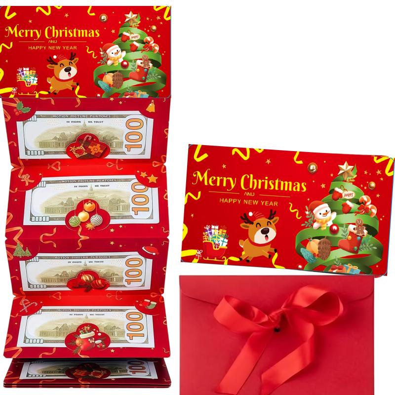 Creative Christmas Santa Claus Xmas Tree Folding Banknote Diy Red Envelope With 6 Card Slots Merry Christmas Party Decoration
Creative Christmas Santa Claus Xmas Tree Folding Banknote Diy Red Envelope With 6 Card Slots Merry Christmas Party Decoration