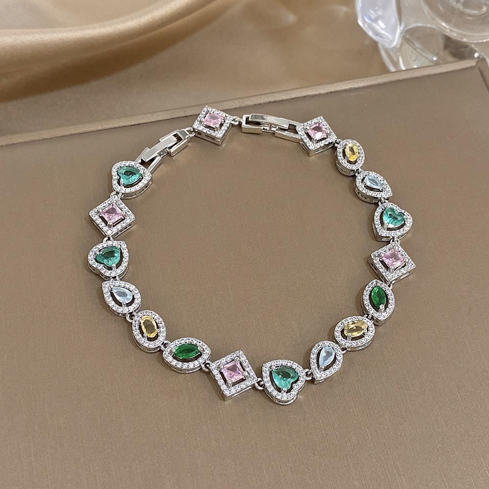 Greatera High-end Irregular Colorful Rhinestone Chain Bracelet For Women Sliver Color Multiple Geometry Shape Design Bangle Gift
Greatera High-end Irregular Colorful Rhinestone Chain Bracelet For Women Sliver Color Multiple Geometry Shape Design Bangle Gift