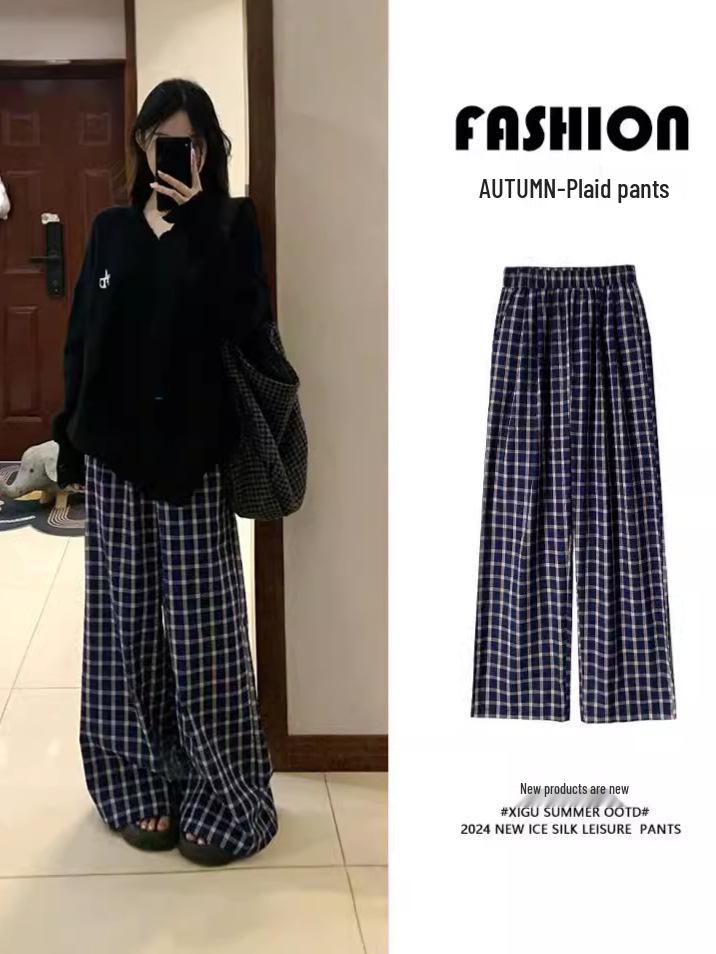 Plus Size Retro Blue Plaid High Waist Wide Leg Pants for Women - Autumn Winter Casual Loose Fit. Medium
Plus Size Retro Blue Plaid High Waist Wide Leg Pants for Women - Autumn Winter Casual Loose Fit. Medium