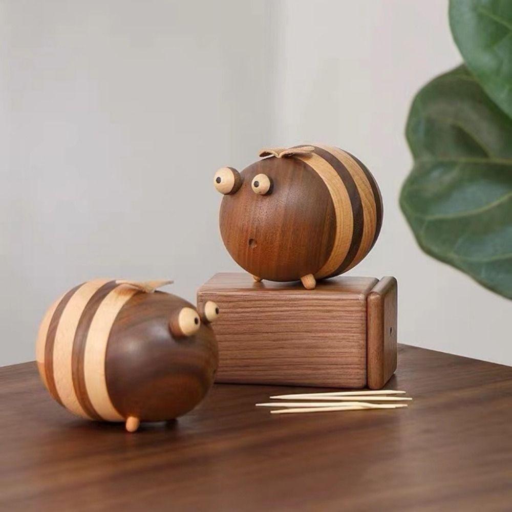 Cartoon Bee Toothpick Box Wooden Little Bee Ornament Portable Bee Toothpick Holder Desktop Toothpick Box
Cartoon Bee Toothpick Box Wooden Little Bee Ornament Portable Bee Toothpick Holder Desktop Toothpick Box