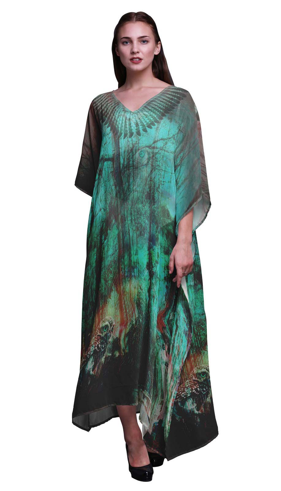 Phagun Жіночий пляжний купальний костюм Owl Jungle Long Caftan Maxi XL-3X бірюзові зелений колір
Phagun Жіночий пляжний купальний костюм Owl Jungle Long Caftan Maxi XL-3X бірюзові зелений колір