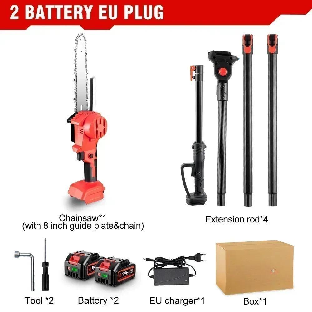 4500 Вт бесщеточная высокая пила для веток телескопическая штанга электрическая пила беспроводной портативный садовый инструмент для обрезки
4500 Вт бесщеточная высокая пила для веток телескопическая штанга электрическая пила беспроводной портативный садовый инструмент для обрезки