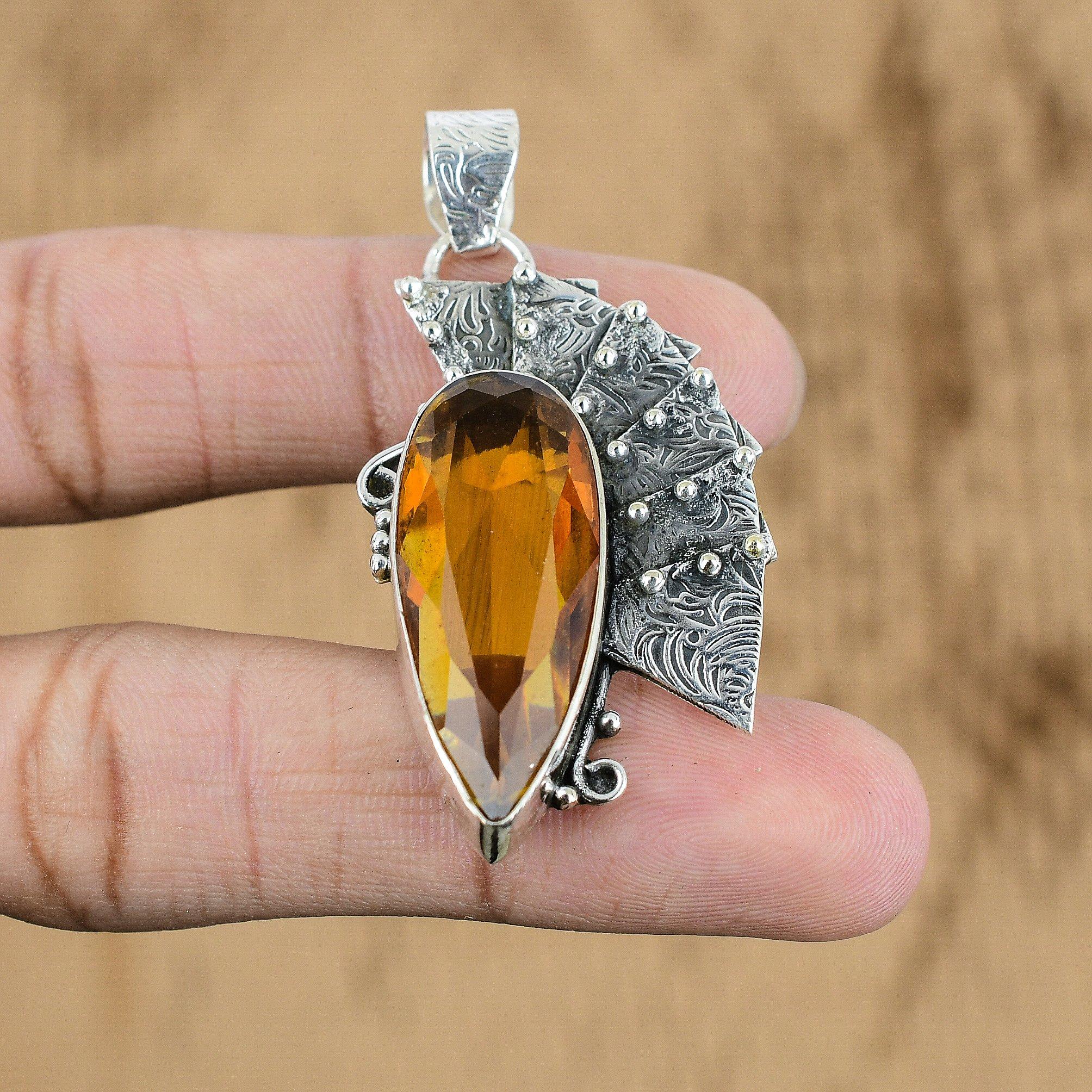 Sterling Silver Pear Natural Citrine Anniversary Unique Daughter Pendant Jewelry 
Sterling Silver Pear Natural Citrine Anniversary Unique Daughter Pendant Jewelry