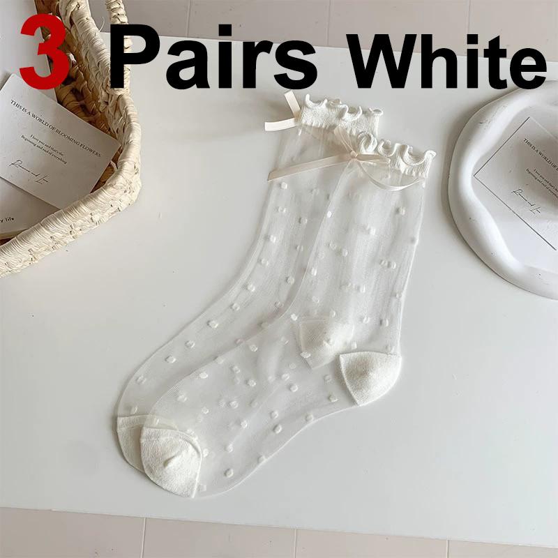 3 пары женских носков средней длины с бантом и бабочкой, летние тонкие прозрачные милые мягкие удобные дышащие повседневные чулки в горошек One Size
3 пары женских носков средней длины с бантом и бабочкой, летние тонкие прозрачные милые мягкие удобные дышащие повседневные чулки в горошек One Size