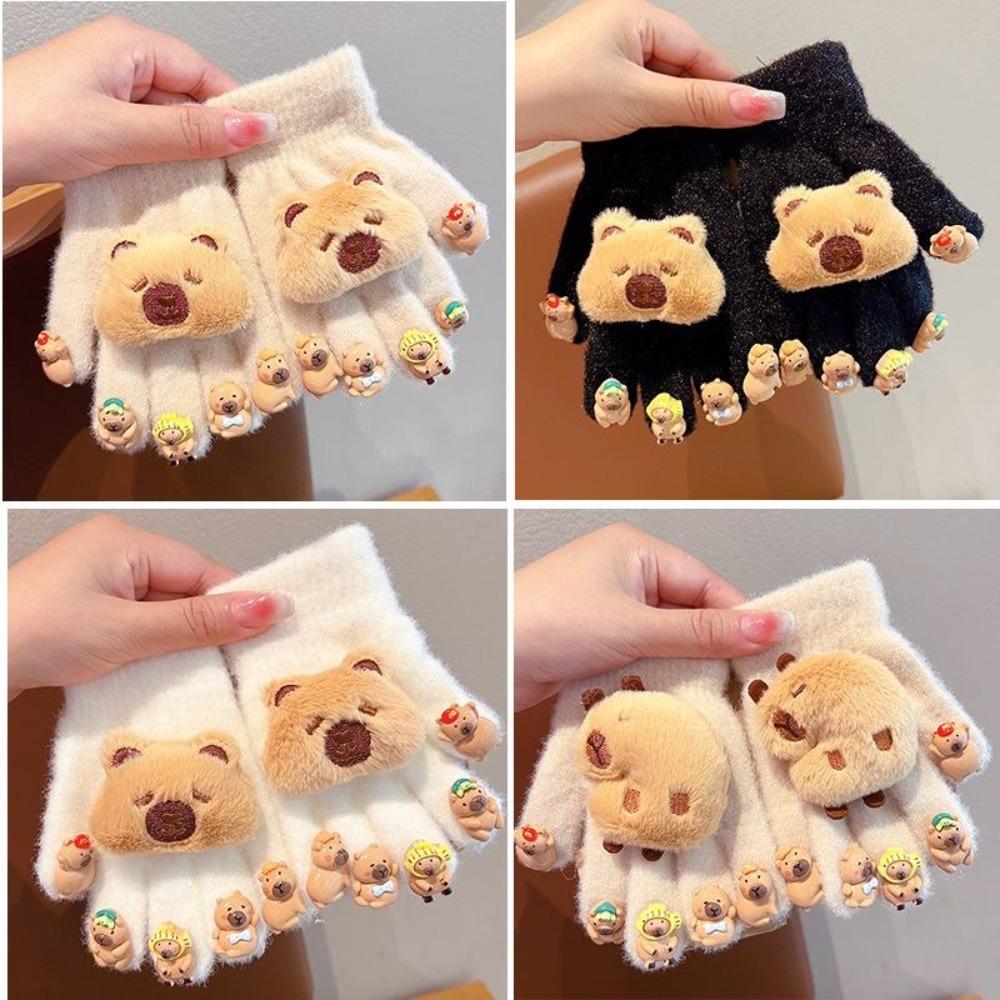 1 pair Capybara Winter Plush Glove Five Finger Cold-proof Gloves Warm Children Glove Outdoors Black-B
1 pair Capybara Winter Plush Glove Five Finger Cold-proof Gloves Warm Children Glove Outdoors Black-B