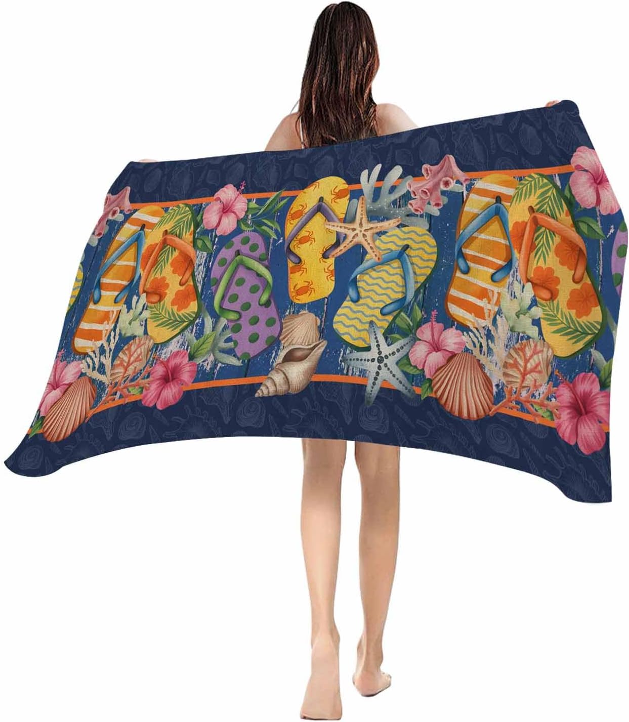 Beach Towel Flip Flops Bath Pool Towels Slippers Summer Holidays Marine Life Soft Absorbent Beach Towel Lightweight Large Quick W30*H60(CM)
Beach Towel Flip Flops Bath Pool Towels Slippers Summer Holidays Marine Life Soft Absorbent Beach Towel Lightweight Large Quick W30*H60(CM)