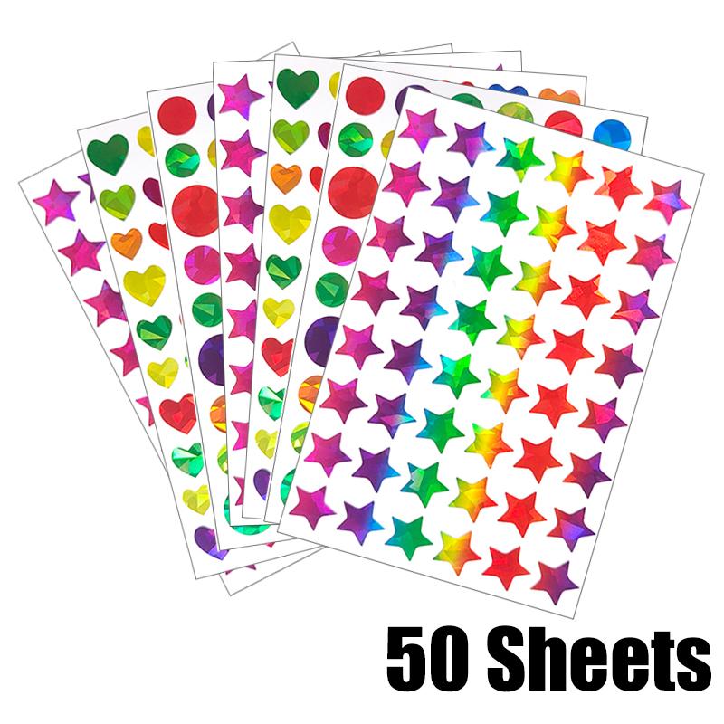 50Sheets Sparkly Laser Sticker Dot Heart Star Various Shape Available DIY Material Diary Decoration Student Rewards Stickers ZYF
50Sheets Sparkly Laser Sticker Dot Heart Star Various Shape Available DIY Material Diary Decoration Student Rewards Stickers ZYF