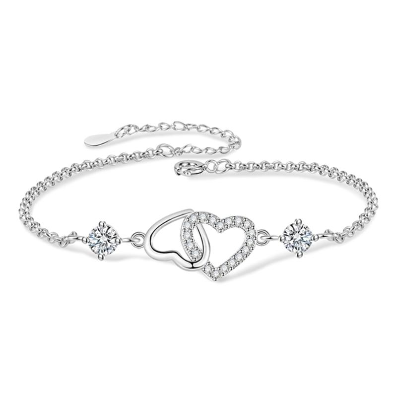 Кристальный браслет-шарм с двойным сердцем и надежной застежкой, регулируемая цепочка для запястья, модные аксессуары для вечеринок для дам 1
Кристальный браслет-шарм с двойным сердцем и надежной застежкой, регулируемая цепочка для запястья, модные аксессуары для вечеринок для дам 1