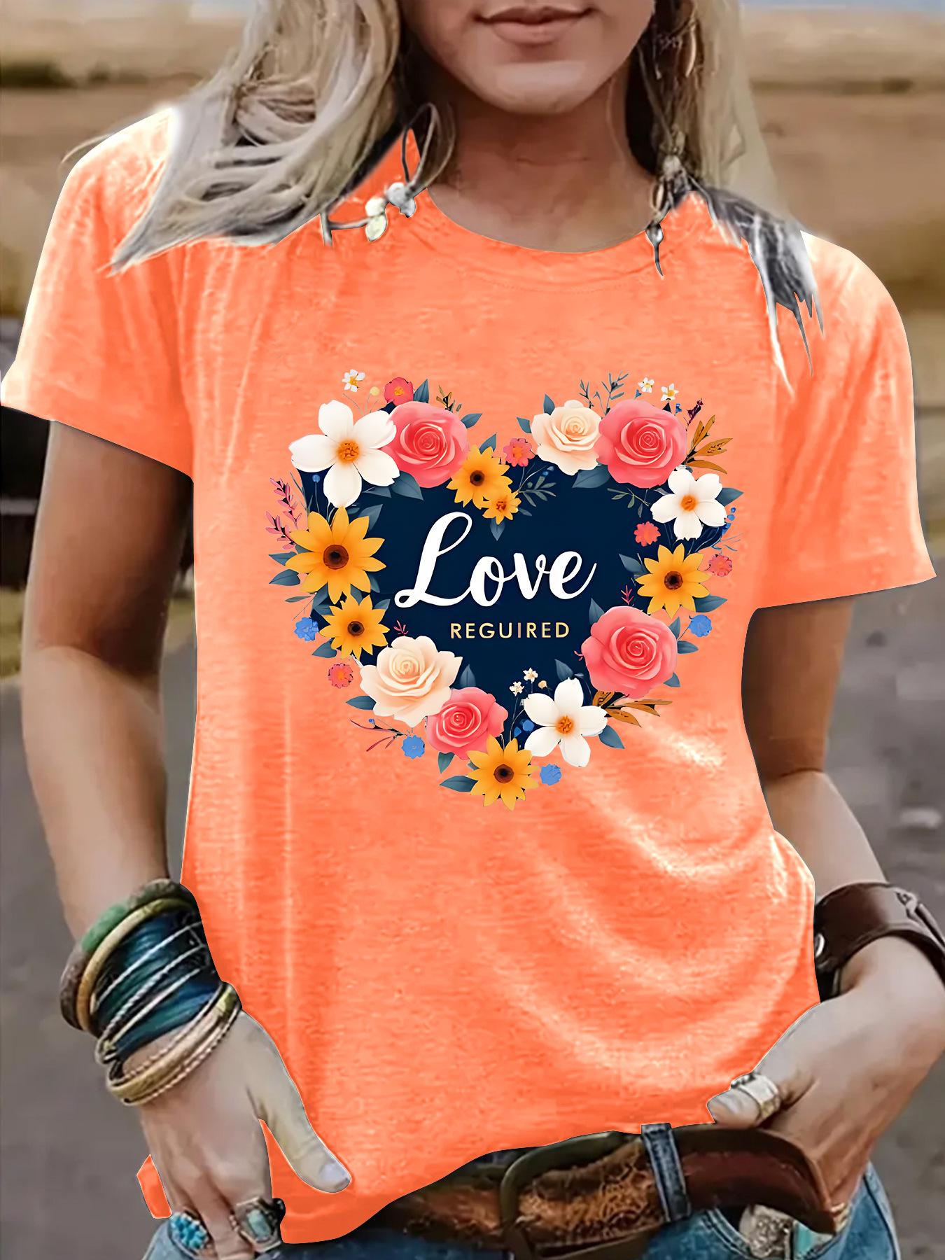 Women s Short-Sleeve Floral Heart T-Shirt - Loose Casual, Round Neck Tee Double Extra Large
Women s Short-Sleeve Floral Heart T-Shirt - Loose Casual, Round Neck Tee Double Extra Large