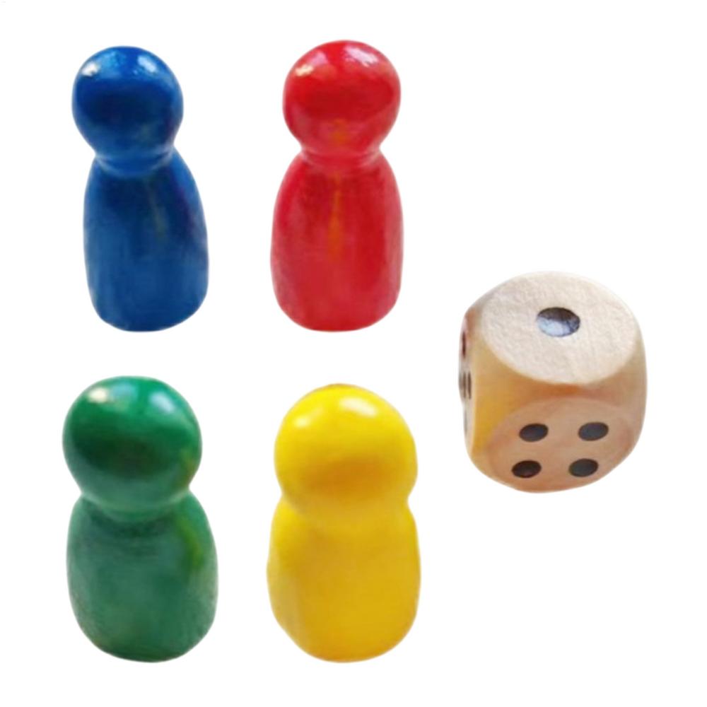 Board Game Pieces Wooden 4 Chess Pieces Game Pawns with 1 Dice Board Game Accessories Portable Checkers Components for Family
Board Game Pieces Wooden 4 Chess Pieces Game Pawns with 1 Dice Board Game Accessories Portable Checkers Components for Family