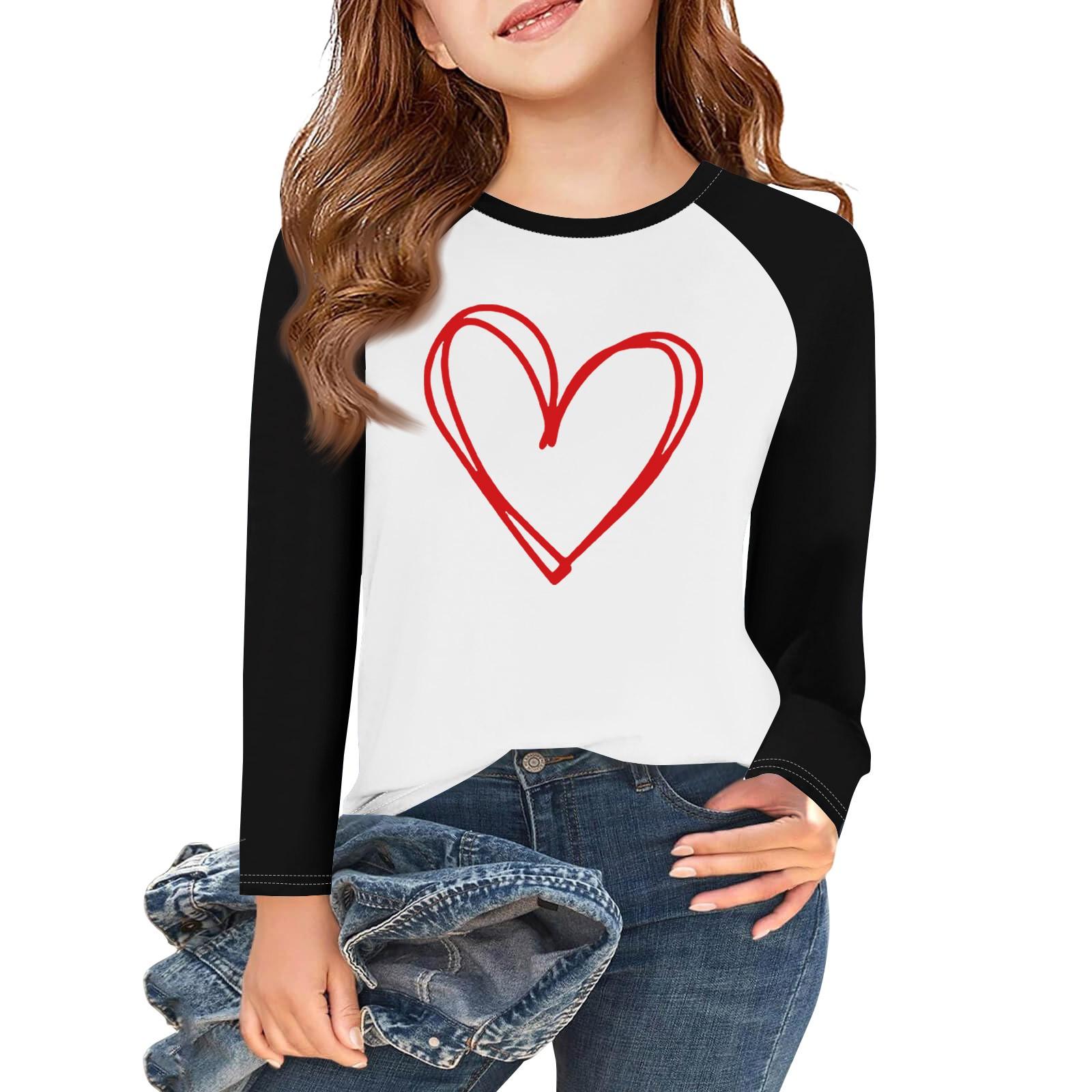 Футболки с длинным рукавом для девочек Love ко Дню святого Валентина, детские осенние топы с круглым вырезом, базовые футболки для детей 5-14 лет 6
Футболки с длинным рукавом для девочек Love ко Дню святого Валентина, детские осенние топы с круглым вырезом, базовые футболки для детей 5-14 лет 6