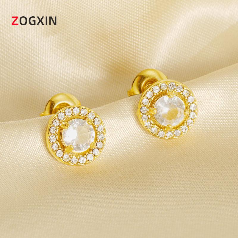 18K Gold Plated Stainless Steel Zircon Stud Earrings for Women – Trendy, Simple Ear Jewelry
18K Gold Plated Stainless Steel Zircon Stud Earrings for Women – Trendy, Simple Ear Jewelry