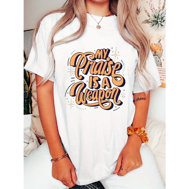 Womens My Praise Is Print Short Sleeve Crew Neck Summer Casual Tee S белый
Womens My Praise Is Print Short Sleeve Crew Neck Summer Casual Tee S белый
