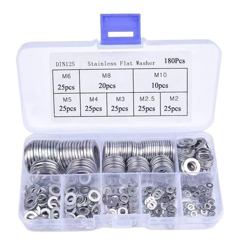 304 Stainless Steel Flat Washer Set - Gasket M2/2.5/3/4/5/6/8/10 Sizes
304 Stainless Steel Flat Washer Set - Gasket M2/2.5/3/4/5/6/8/10 Sizes