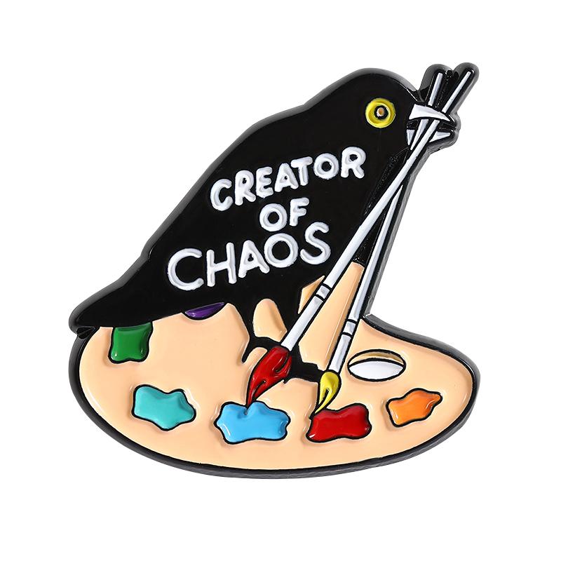 Creator of Chaos Enamel Pin Cute Crow Artist Bird Lovers Brooch Lapel Backpack Badge Funny Jewelry Accessories Gift For Friends
Creator of Chaos Enamel Pin Cute Crow Artist Bird Lovers Brooch Lapel Backpack Badge Funny Jewelry Accessories Gift For Friends