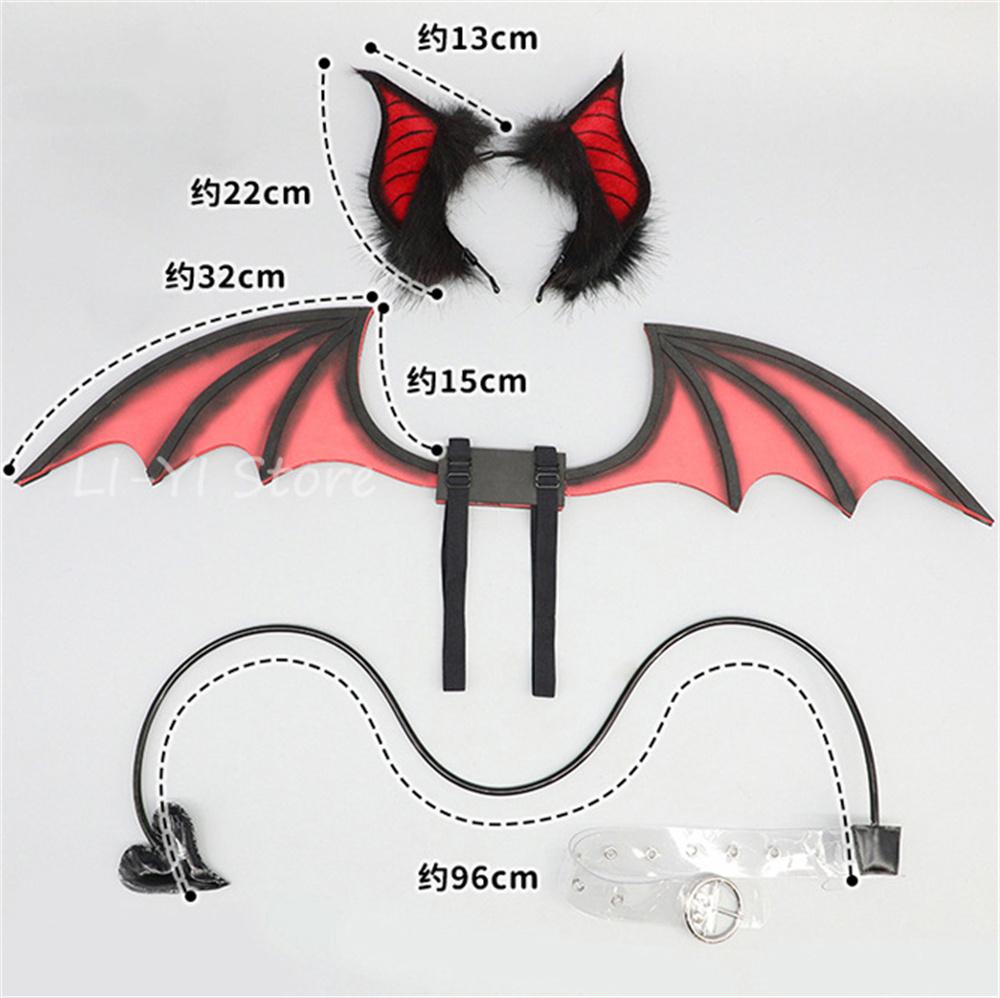 Gothic Bat Ears & Devil Wing & Tail Set - 3 In 1 Vampire Cosplay Props For Halloween, Live Stream Props, Adjustable Straps 1 set
Gothic Bat Ears & Devil Wing & Tail Set - 3 In 1 Vampire Cosplay Props For Halloween, Live Stream Props, Adjustable Straps 1 set