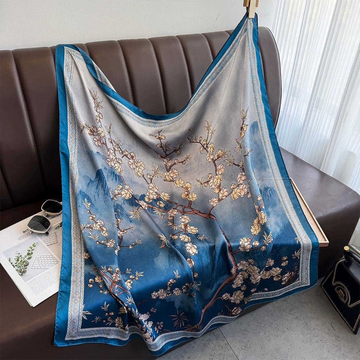 90x90cm Vintage Blue Handkerchief Scarf For Women Small Shawl Imitation Silk Satin Hair Scarfs Female Square Head Scarves 90X90CM
90x90cm Vintage Blue Handkerchief Scarf For Women Small Shawl Imitation Silk Satin Hair Scarfs Female Square Head Scarves 90X90CM