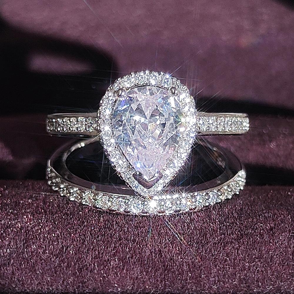 Copper-Plated Couple Ring: Single Row Pink Water Drop Diamond, Style R603-R4211A Size 9 белый
Copper-Plated Couple Ring: Single Row Pink Water Drop Diamond, Style R603-R4211A Size 9 белый