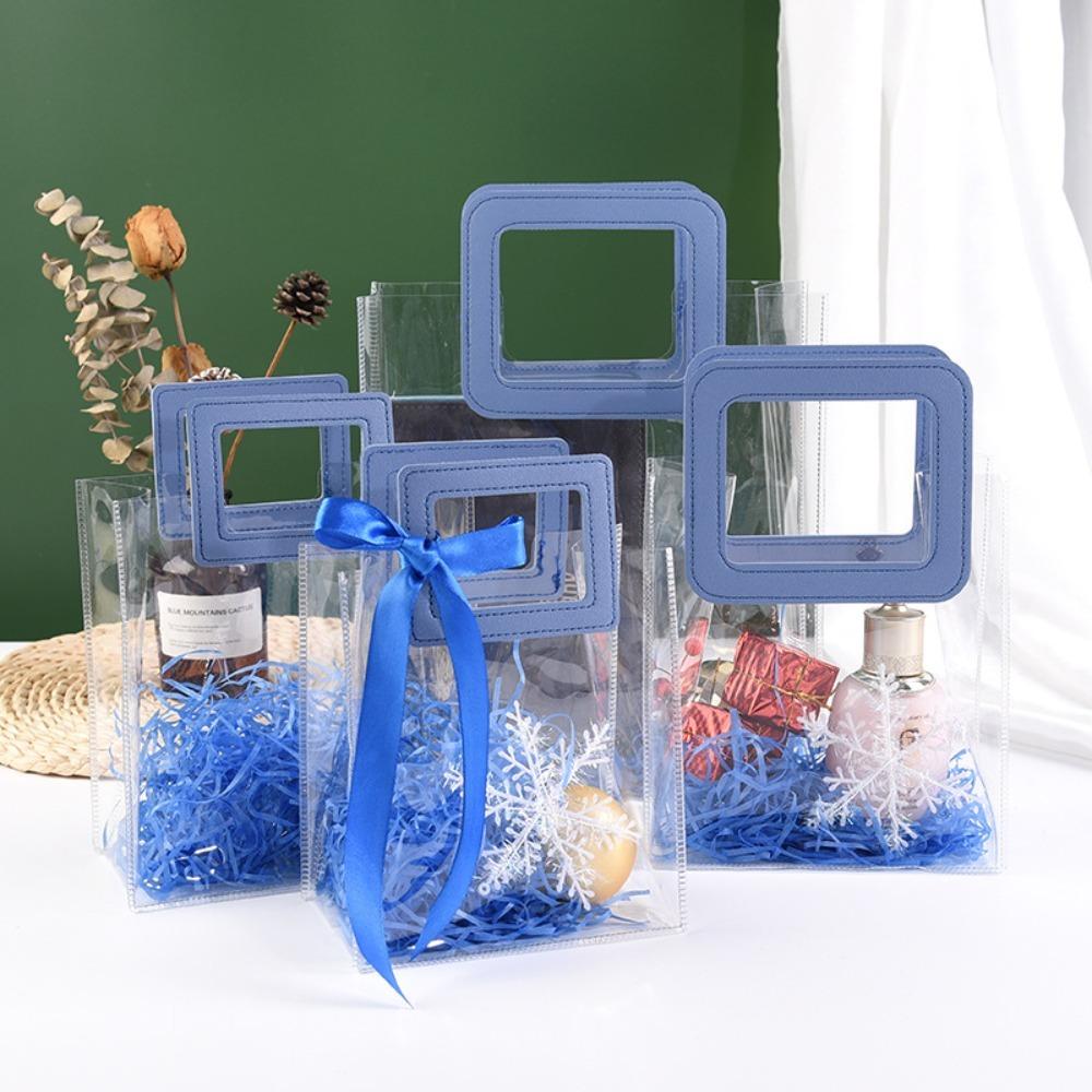 Blue Clear Tote Bag Transparent Waterproof Storage Bag Large Capacity Hand Gift Bag S-Large Handle
Blue Clear Tote Bag Transparent Waterproof Storage Bag Large Capacity Hand Gift Bag S-Large Handle