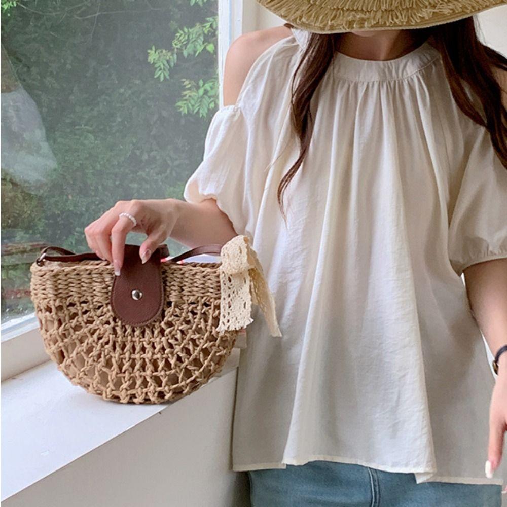 Bohemian Style Hollow Semicircle Bag Woven Beach Shoulder Bag Weave Straw Crossbody Bag Travel Khaki
Bohemian Style Hollow Semicircle Bag Woven Beach Shoulder Bag Weave Straw Crossbody Bag Travel Khaki