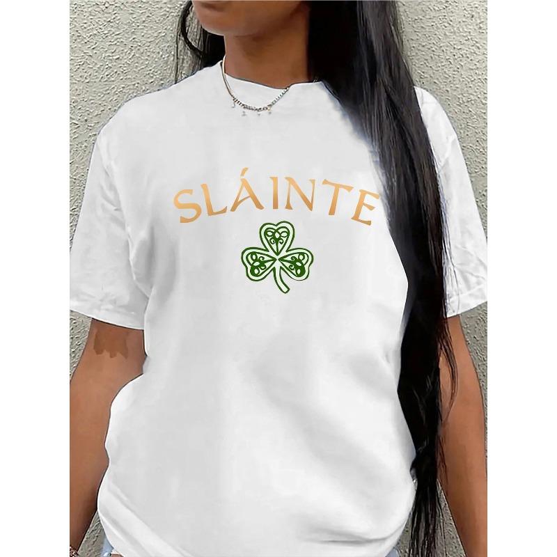 Women s Slainte Shamrock Print Tee Crew Neck Short Sleeve St. Patrick s Day Casual Top S белый
Women s Slainte Shamrock Print Tee Crew Neck Short Sleeve St. Patrick s Day Casual Top S белый