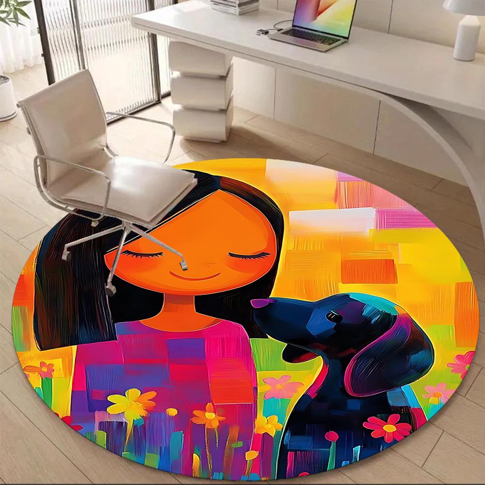 1PC Girl and Dog Office Round Area Rug, Indoor Mat Suitable ForOffice, Under Office Chairs Bedroom Living Room Home Decor, Room Deco g065 80cm by 80cm
1PC Girl and Dog Office Round Area Rug, Indoor Mat Suitable ForOffice, Under Office Chairs Bedroom Living Room Home Decor, Room Deco g065 80cm by 80cm