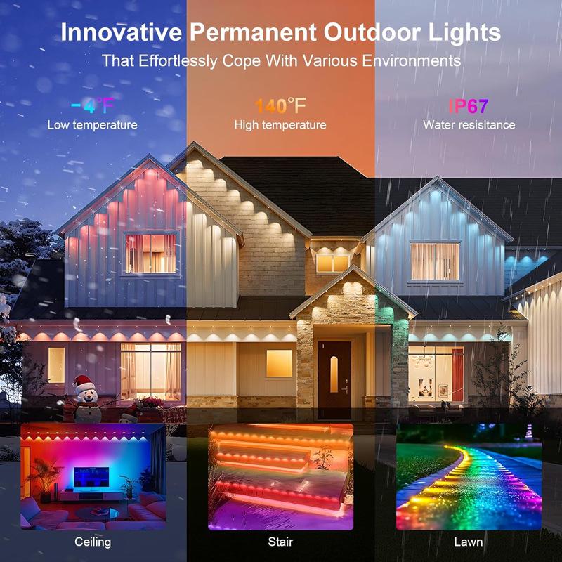 LED Color-Changing Waterproof Eave Lights with Smart App Control for Christmas Decorations 15 meters 30 LEDs
LED Color-Changing Waterproof Eave Lights with Smart App Control for Christmas Decorations 15 meters 30 LEDs