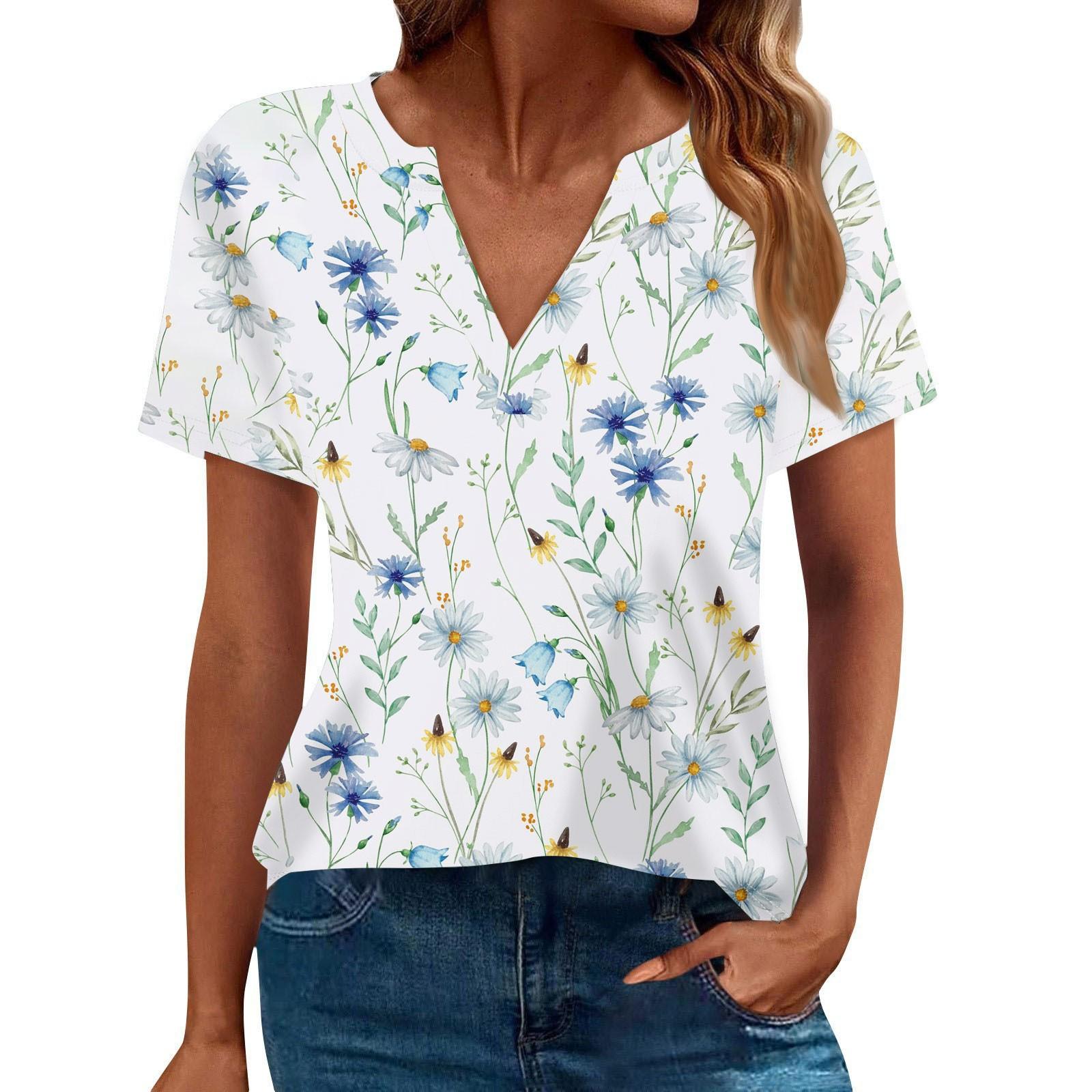 Женская летняя мода повседневная футболка с коротким рукавом и V-образным вырезом M светло-синий
Женская летняя мода повседневная футболка с коротким рукавом и V-образным вырезом M светло-синий