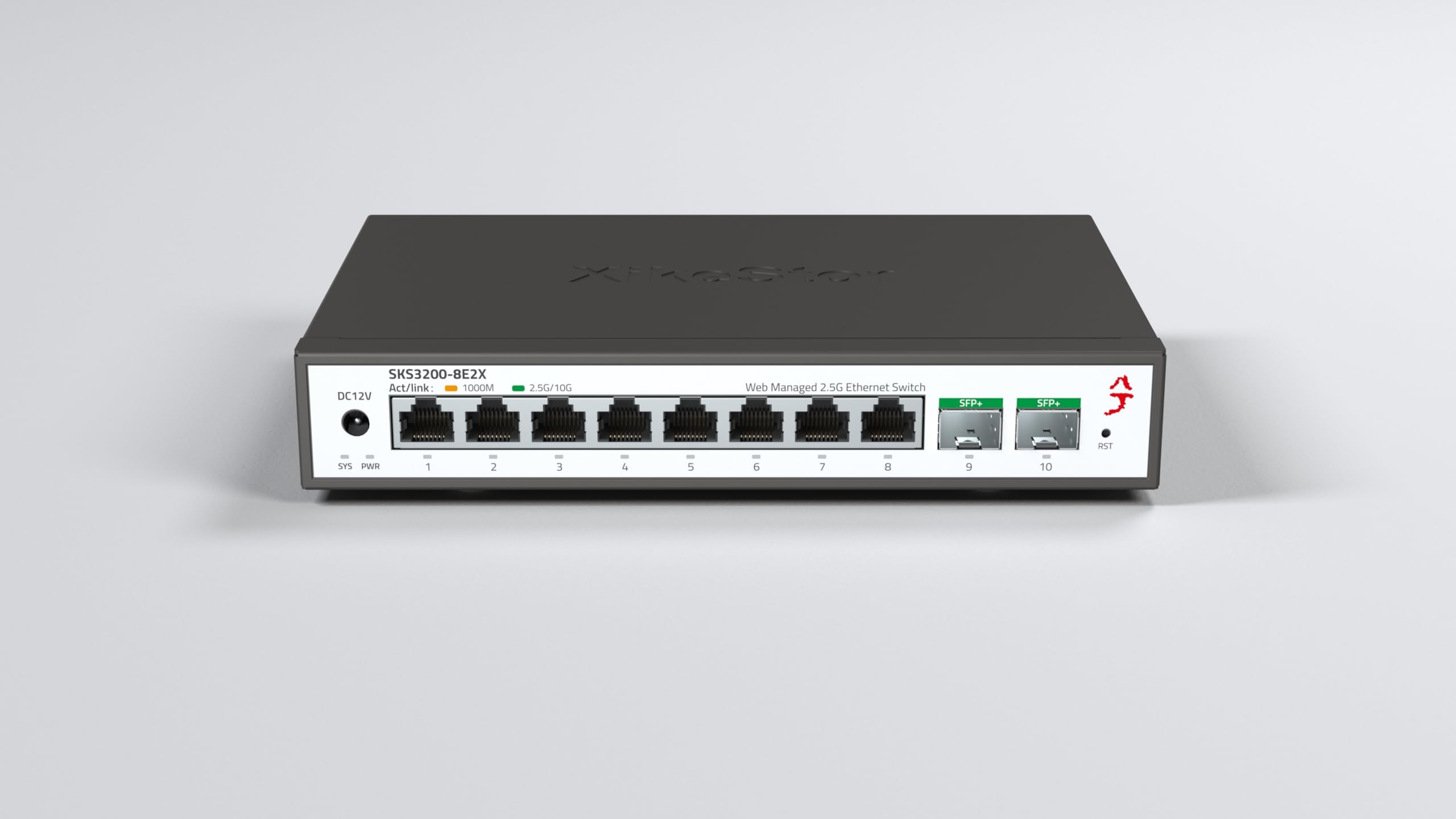 XikeStor Ethernet Supports Gigabit Network Metal Fanless Mount Support 10-port 2.5G Web-Managed Switch, LACP/VLAN/QoS/STP/IGMP, 2.5 Switch, 2.5Gb
XikeStor Ethernet Supports Gigabit Network Metal Fanless Mount Support 10-port 2.5G Web-Managed Switch, LACP/VLAN/QoS/STP/IGMP, 2.5 Switch, 2.5Gb