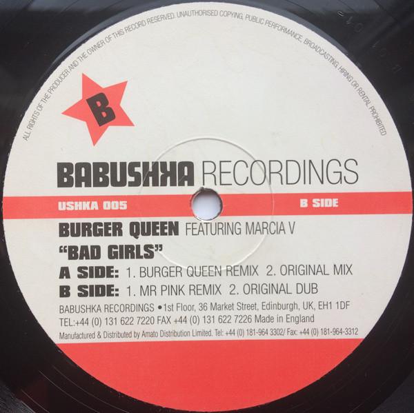 12inch Record BURGER QUEEN - Bad Girls USHKA005 Babushka Record 1998 UK Dance & Electronica Used
12inch Record BURGER QUEEN - Bad Girls USHKA005 Babushka Record 1998 UK Dance & Electronica Used