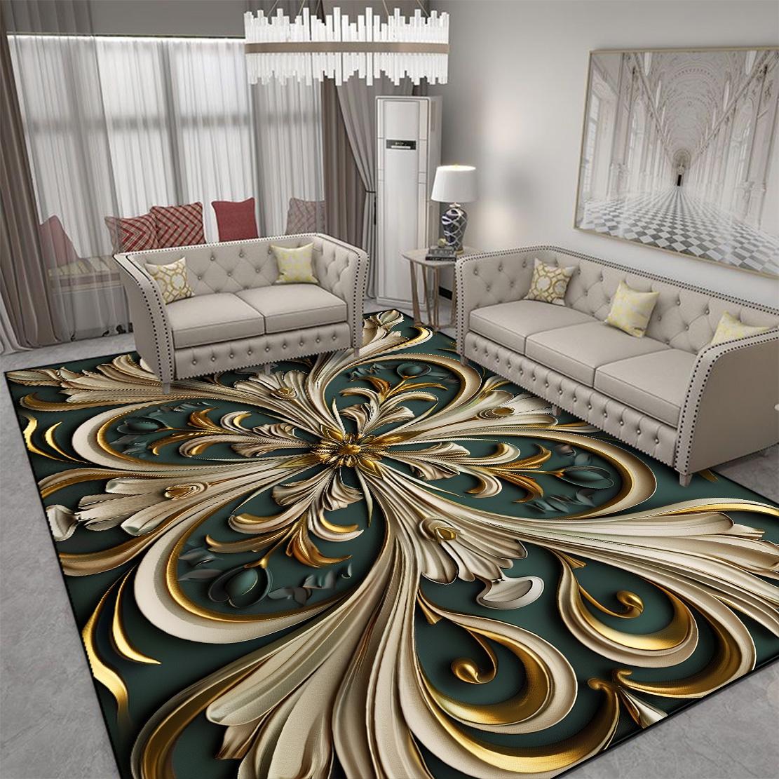 Luxury Golden Flower Carpet for Living Room Advanced European Decoration Bedroom Bedside Area Rug Washable Coffee Tables Mat 60*90cm
Luxury Golden Flower Carpet for Living Room Advanced European Decoration Bedroom Bedside Area Rug Washable Coffee Tables Mat 60*90cm