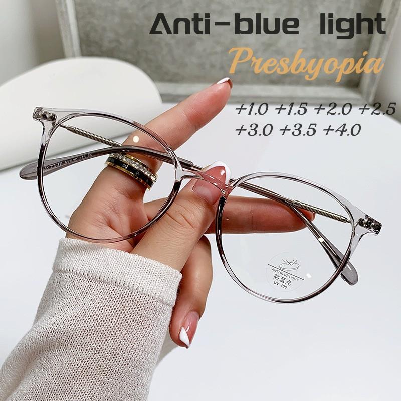 Модные очки для пресбиопии, блокирующие синий свет, модные круглые очки для чтения, новые линзы для очков по рецепту с диоптриями 
Модные очки для пресбиопии, блокирующие синий свет, модные круглые очки для чтения, новые линзы для очков по рецепту с диоптриями