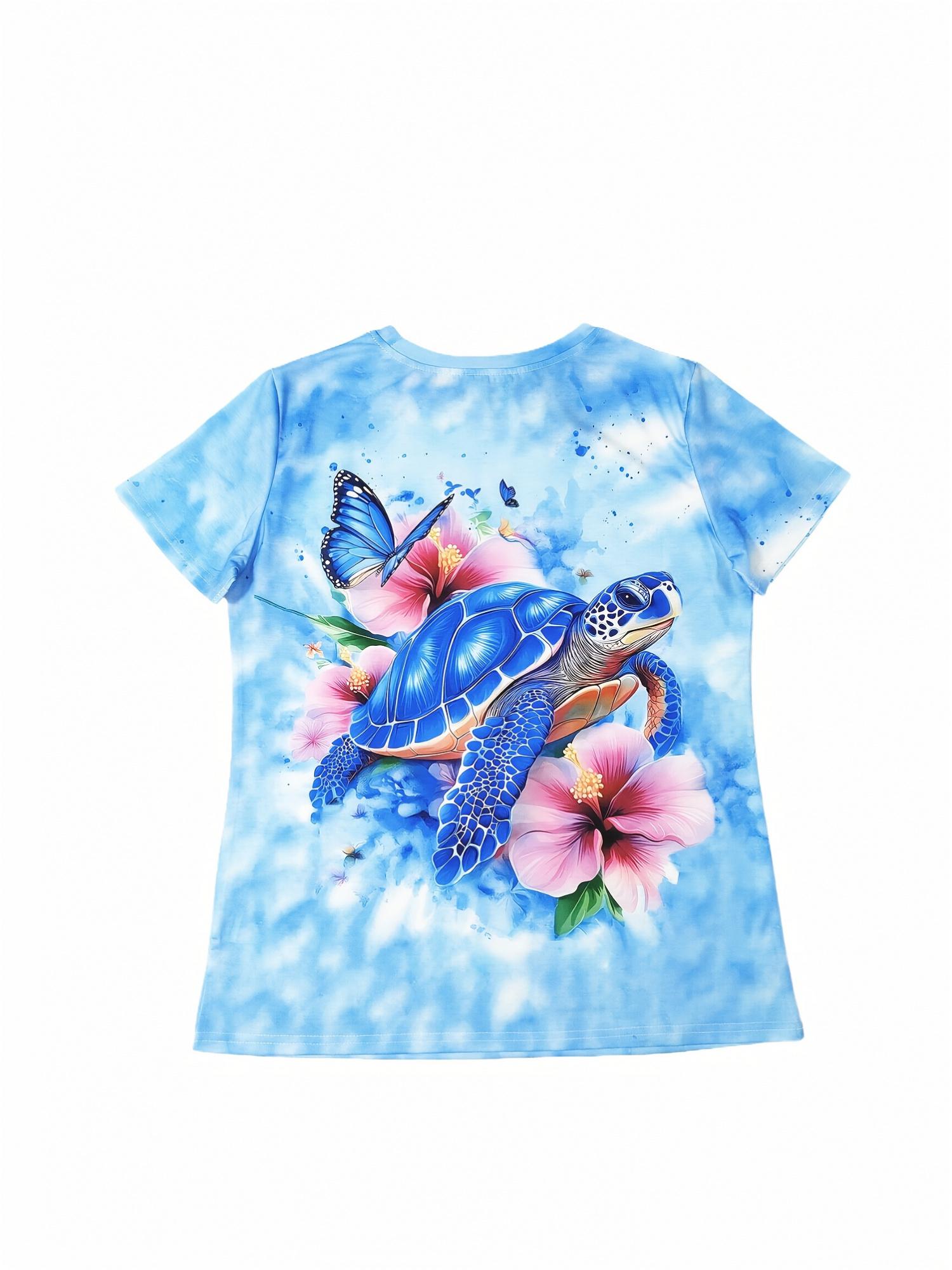 Women s Sea Turtle Floral Butterfly Print T-Shirt. Casual Versatile Short Sleeve Top XL дубильная кора
Women s Sea Turtle Floral Butterfly Print T-Shirt. Casual Versatile Short Sleeve Top XL дубильная кора
