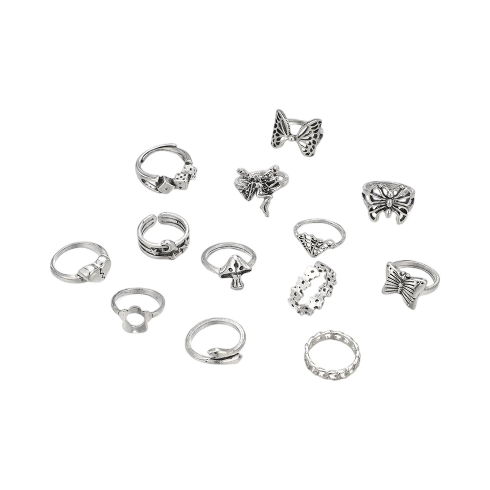 Fashion Women s 13 Piece Ring Set - Ladies Ring Metal Ring Glossy Ring Metal Ring Holiday Gift One Size срібний
Fashion Women s 13 Piece Ring Set - Ladies Ring Metal Ring Glossy Ring Metal Ring Holiday Gift One Size срібний