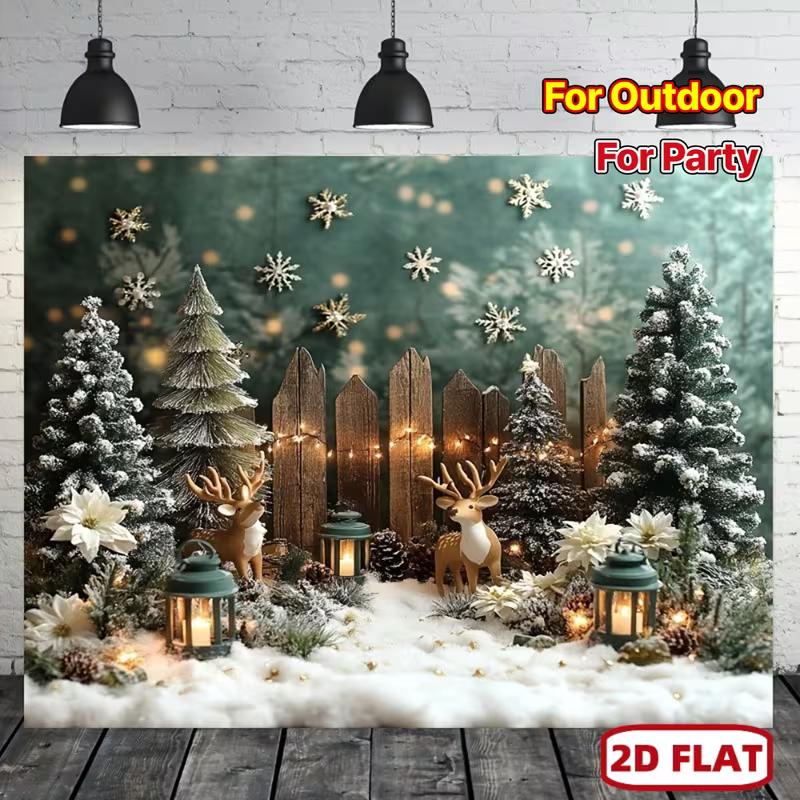 2D Enchanted Winter Forest Christmas Backdrop with Reindeer & Snowflakes Party Background 47.2x31.5inch/120*80cm
2D Enchanted Winter Forest Christmas Backdrop with Reindeer & Snowflakes Party Background 47.2x31.5inch/120*80cm