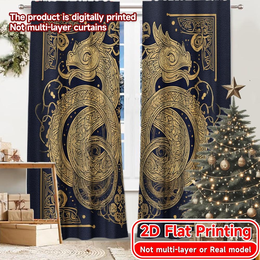 Set Of 2 Flat Printing Celtic Serpents Print Curtains Polyester Easy Install All Seasons Kitchen Living Room Modern Made Great Window Treatment W100*H70(CM)-Rod Pocket&1PCS
Set Of 2 Flat Printing Celtic Serpents Print Curtains Polyester Easy Install All Seasons Kitchen Living Room Modern Made Great Window Treatment W100*H70(CM)-Rod Pocket&1PCS