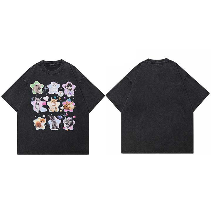 Hip Hop Retro Washed Black TShirt Streetwear Star Baby Cats Graphic T Shirt Cotton Harajuku Unisex Tshirt Men Tops Tee YK S
Hip Hop Retro Washed Black TShirt Streetwear Star Baby Cats Graphic T Shirt Cotton Harajuku Unisex Tshirt Men Tops Tee YK S
