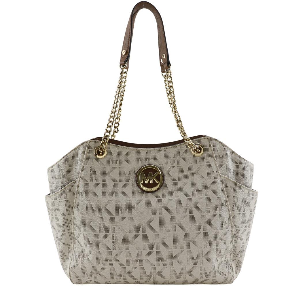Michael Kors MK signature Tote Bag off white PVC Women Used
Michael Kors MK signature Tote Bag off white PVC Women Used