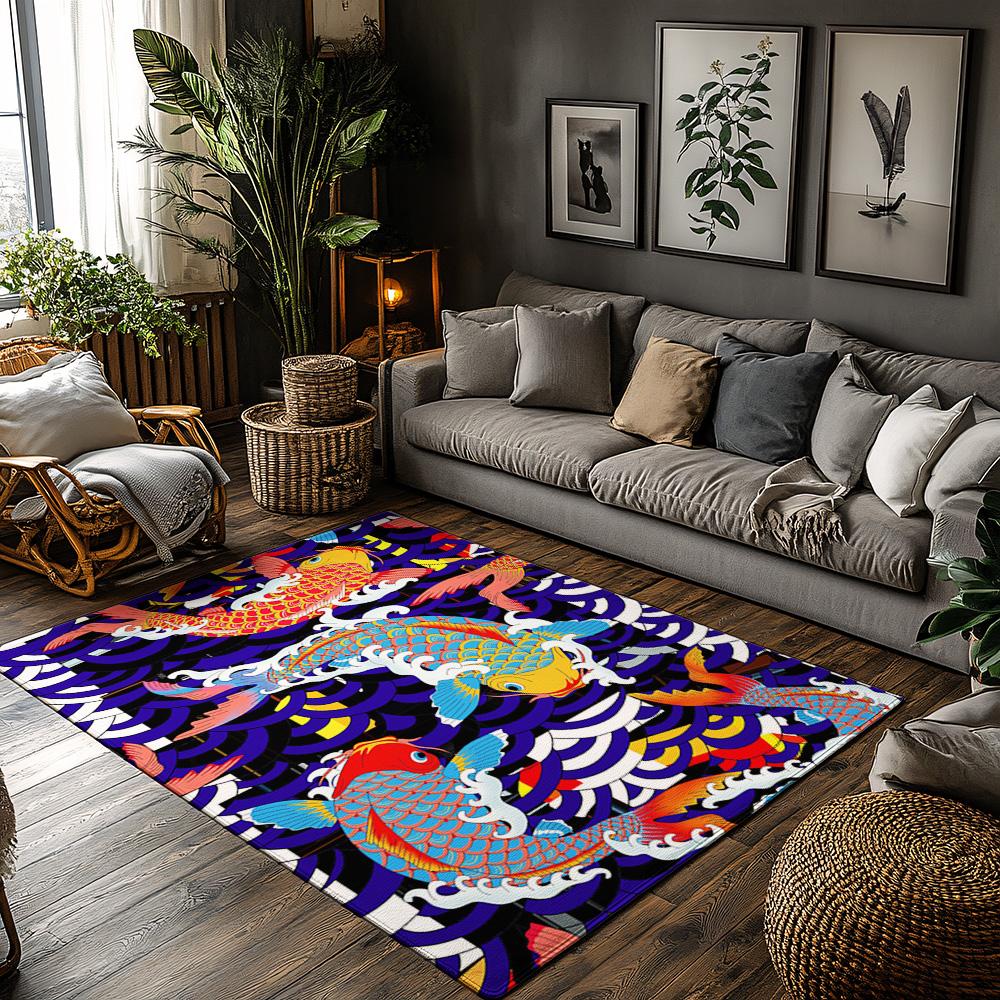 Violet Fish Pattern Area Rug, Colorful Bohemian Carpet for Living Room, Soft Non-Slip Mat with Nature Theme, Cozy Home Decor 50x80cm
Violet Fish Pattern Area Rug, Colorful Bohemian Carpet for Living Room, Soft Non-Slip Mat with Nature Theme, Cozy Home Decor 50x80cm